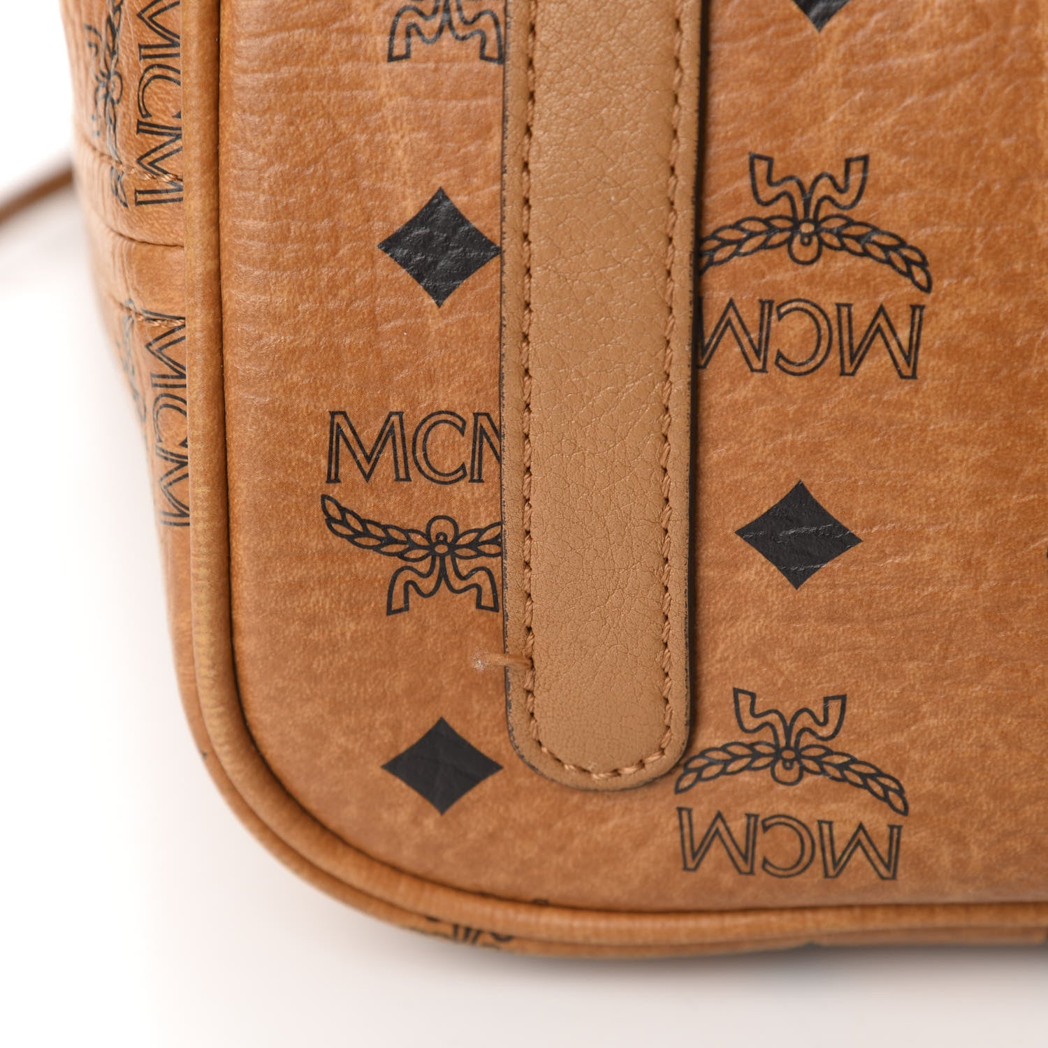 MCM Visetos Medium Liz Reversible Shopper Tote Cognac 10 of 25