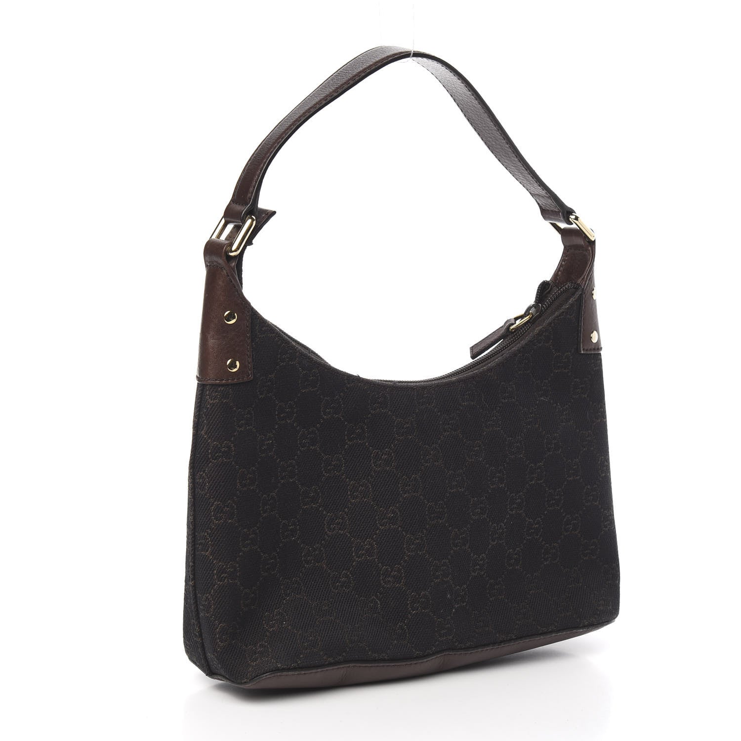 Gucci Monogram Small Hobo Navy Brown 3 of 11