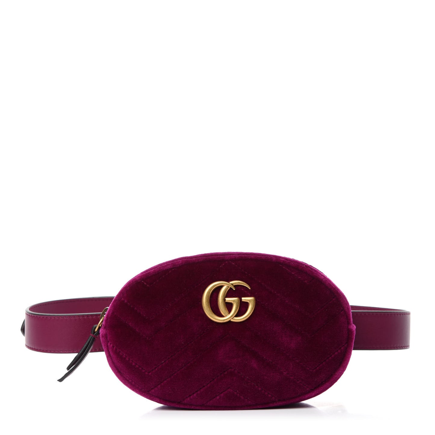 Velvet Matelasse GG Marmont Belt Bag 85 34 Fuchsia Violet Cyclamen