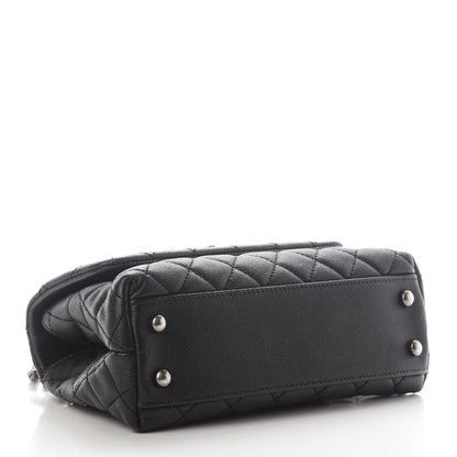 Chanel Caviar Lizard Embossed Quilted Mini Coco Handle Flap Black 3 of 9