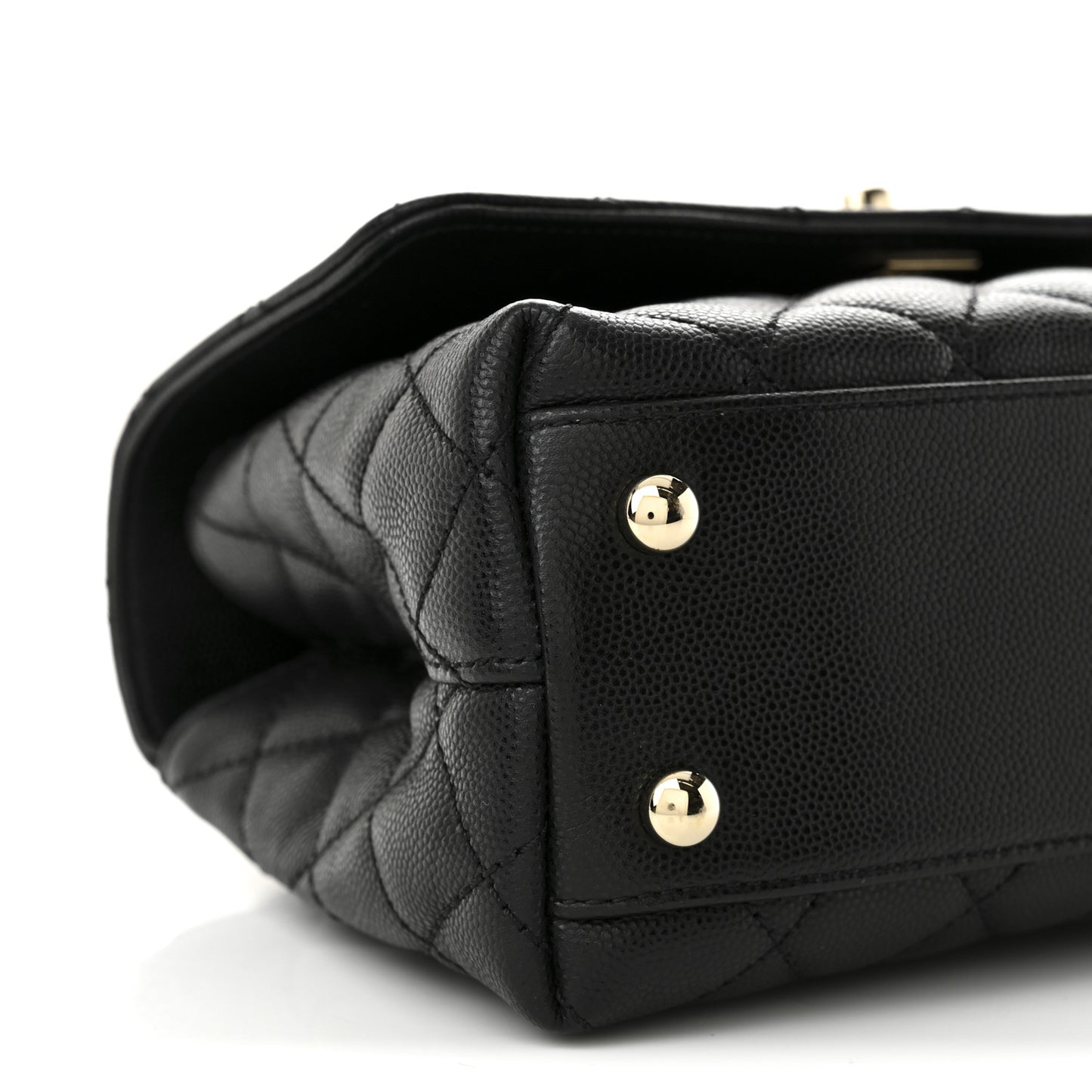 Caviar Quilted Mini Coco Handle Flap Black