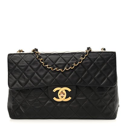 Chanel Lambskin Quilted XL Jumbo Single Flap Black 1 of 14