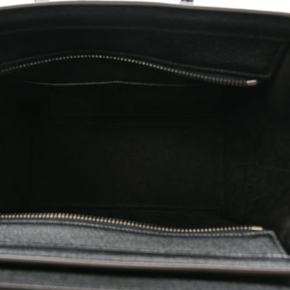 Celine Drummed Calfskin Micro Luggage Black 5 of 10