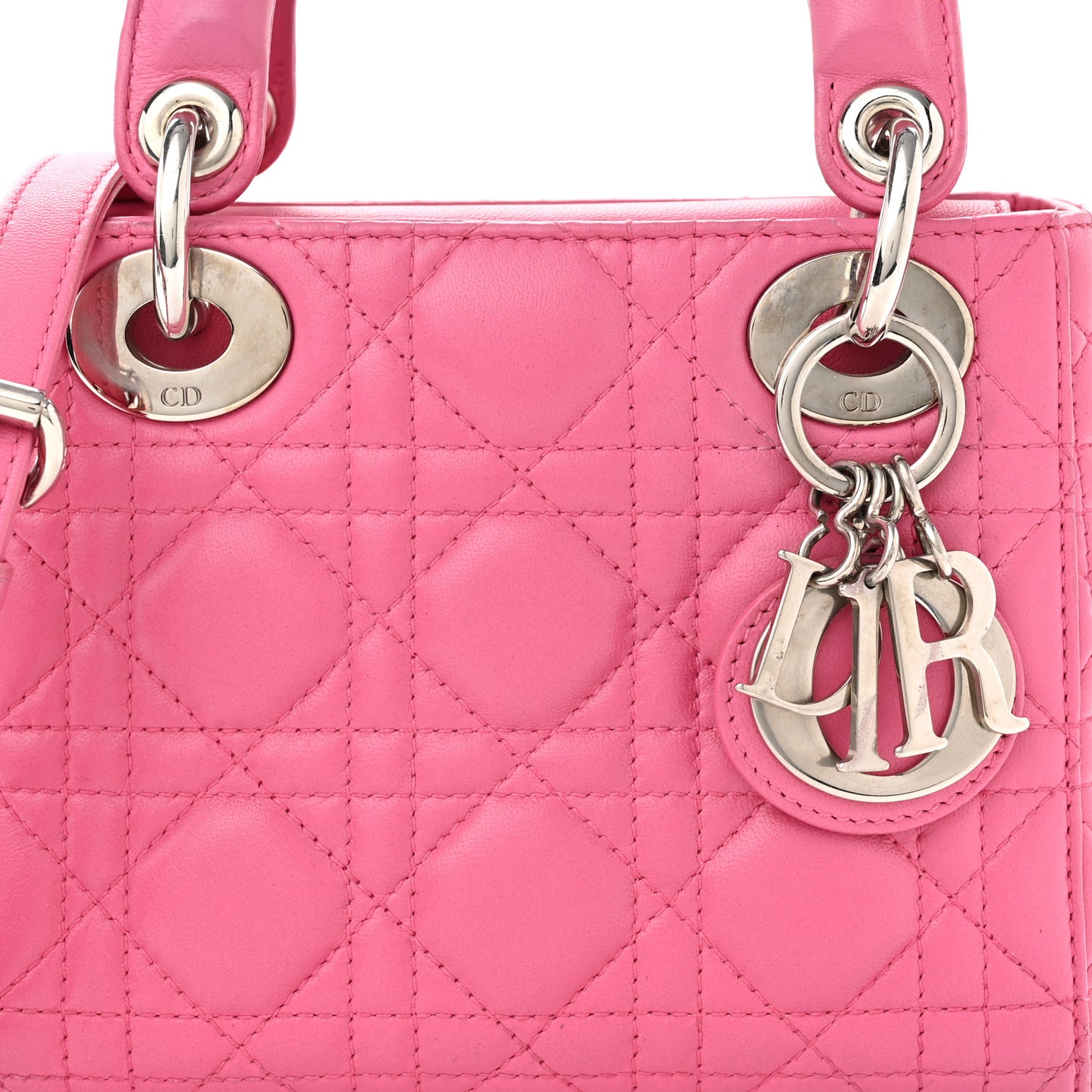 Lambskin Cannage Mini Lady Dior Sorbet