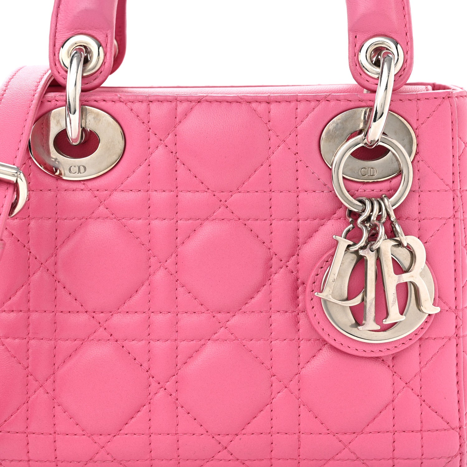 Christian Dior Lambskin Cannage Mini Lady Dior Sorbet 8 of 10