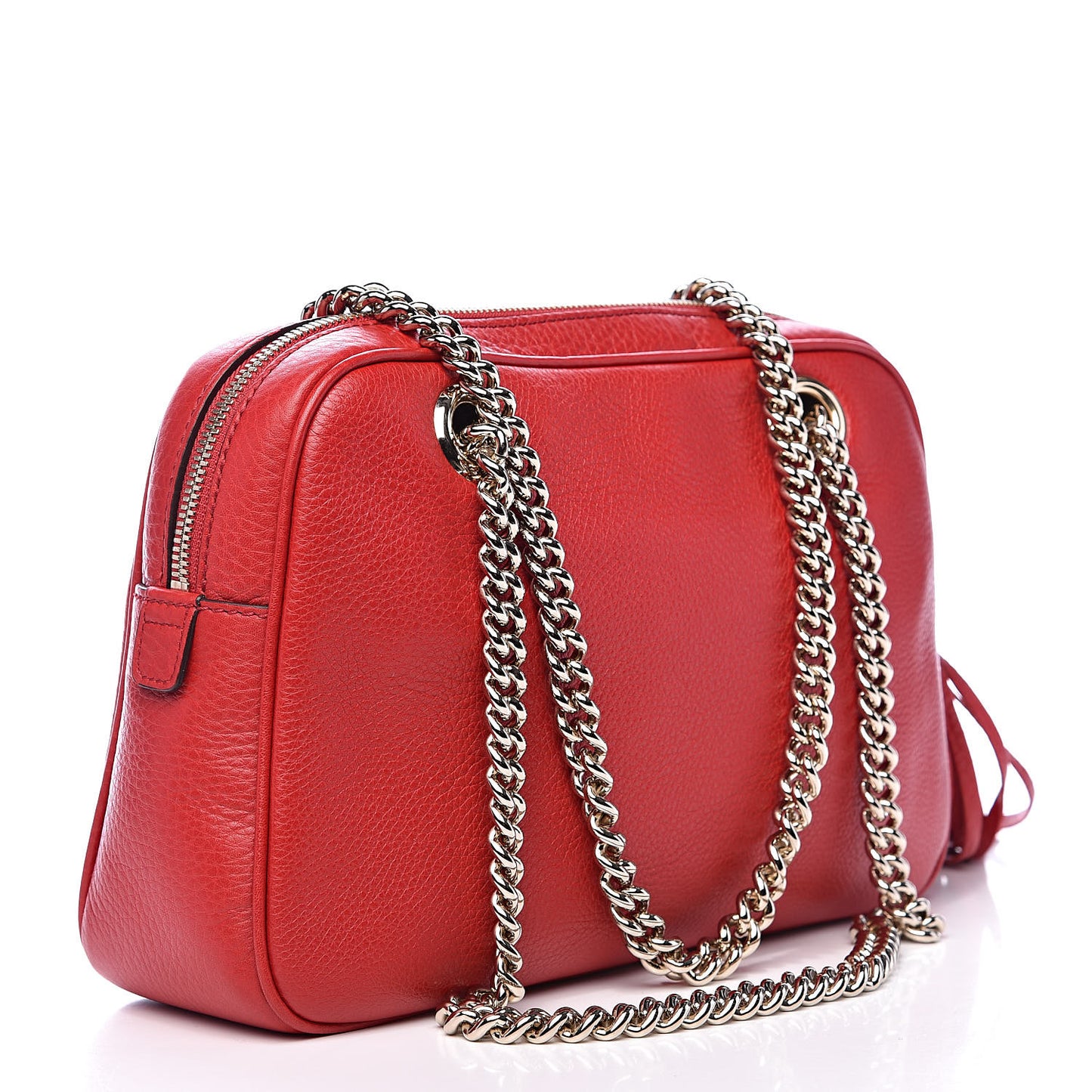 Pebbled Calfskin Small Soho Bowler Tabasco Red