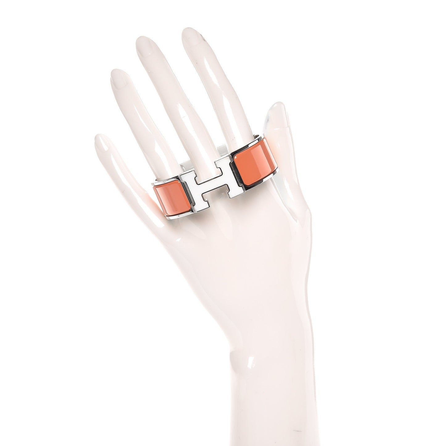 Enamel Wide Clic Clac H Bracelet PM Rose Saumon