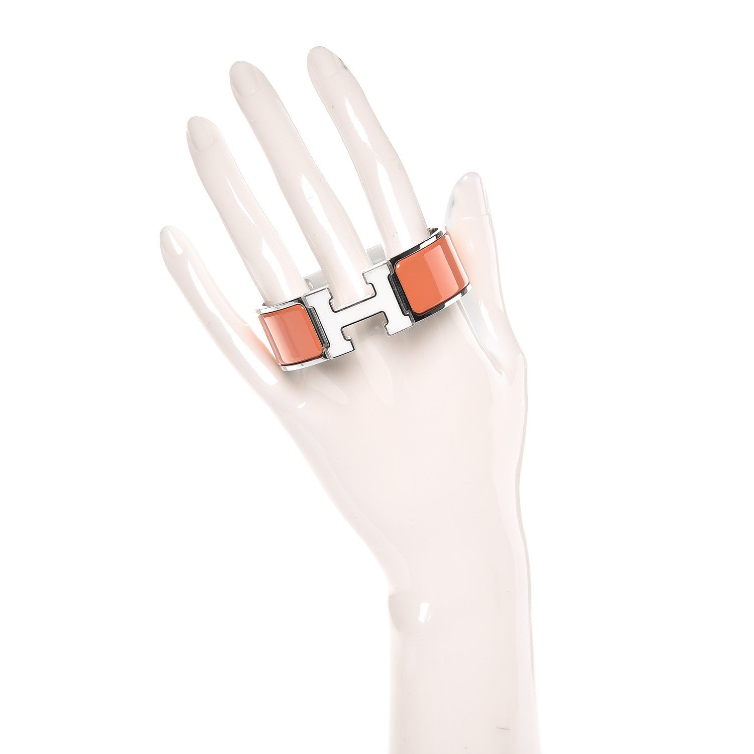 Hermes Enamel Wide Clic Clac H Bracelet PM Rose Saumon 2 of 4