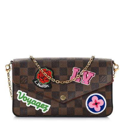 Louis Vuitton Damier Ebene My LV World Tour Pochette Felicie Chain Wallet Coquelicot 2 of 9