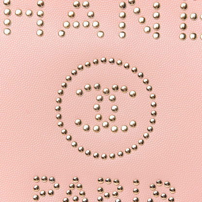Chanel Caviar Small Studded Deauville Tote Light Pink 7 of 9