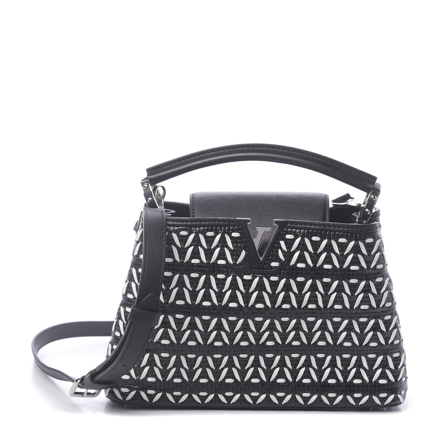 Calfskin Plaited Capucines BB Black