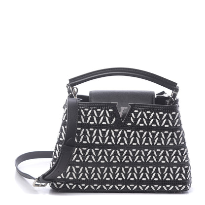 Louis Vuitton Calfskin Plaited Capucines BB Black 1 of 9