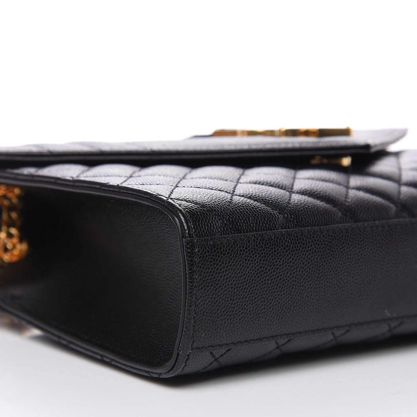 Grain De Poudre Textured Mixed Matelasse Triquilt Medium Monogram Satchel Black