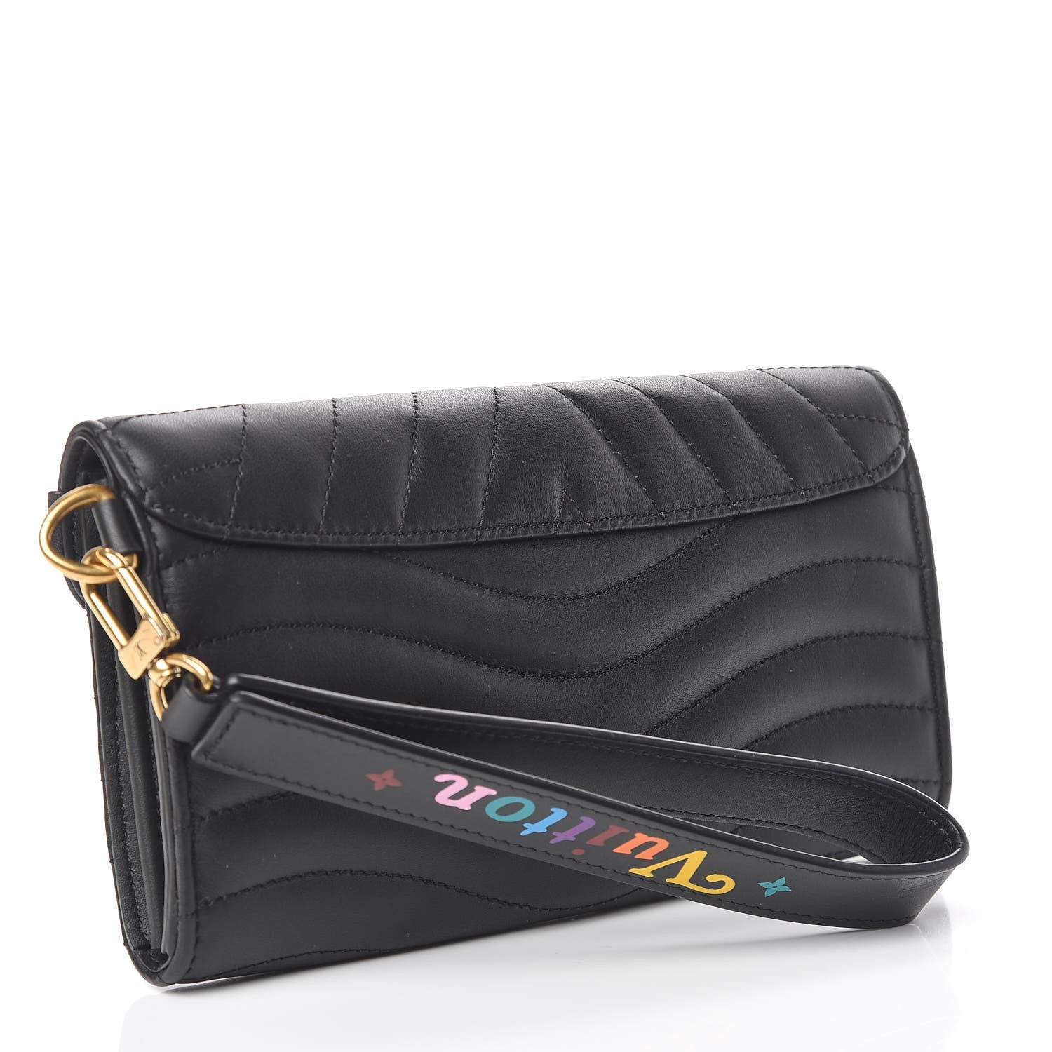 Louis Vuitton Calfskin New Wave Long Wallet Black 3 of 12