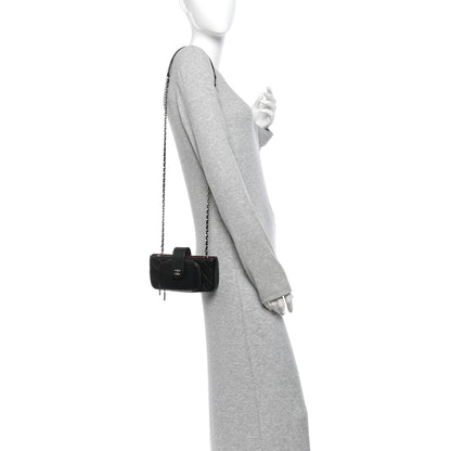 Chanel Caviar Quilted Business Affinity Phone Holder With Chain Black 2 of 11