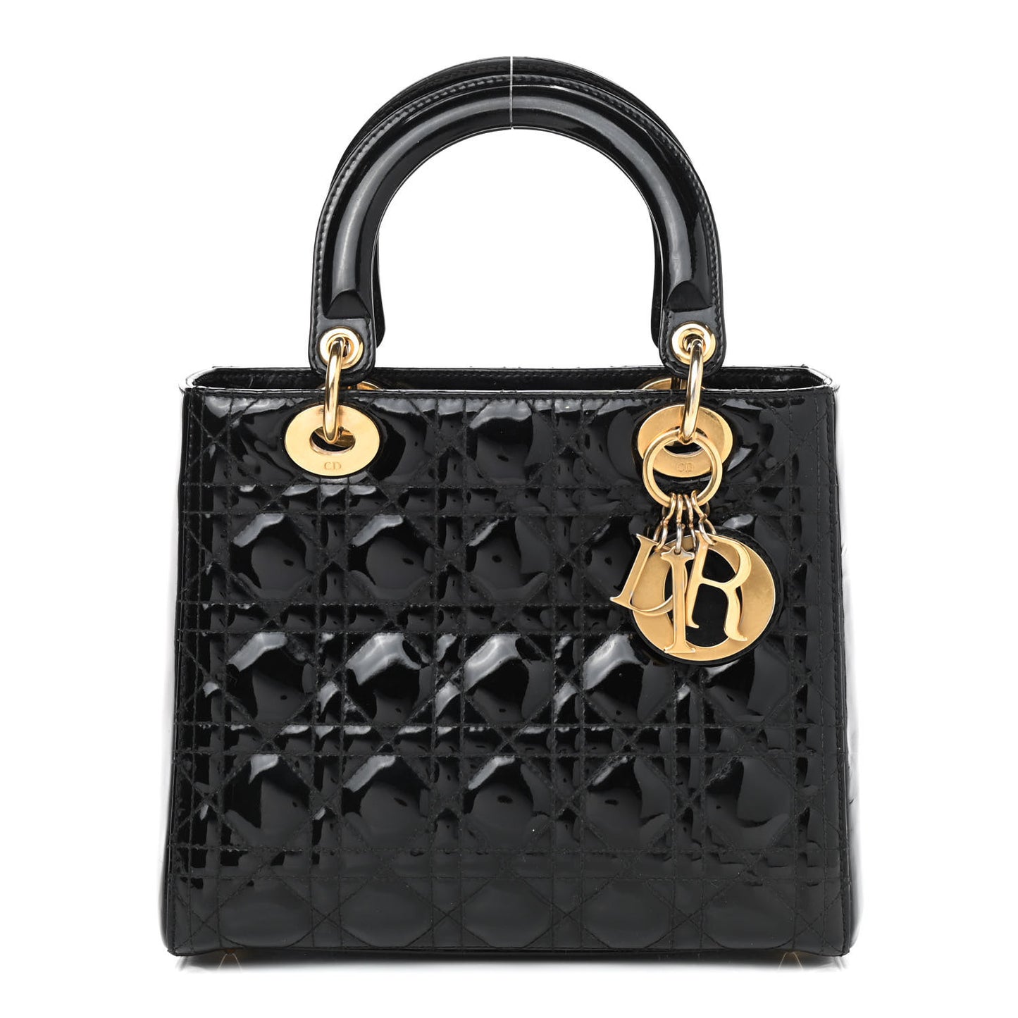 Patent Cannage Medium Lady Dior Black