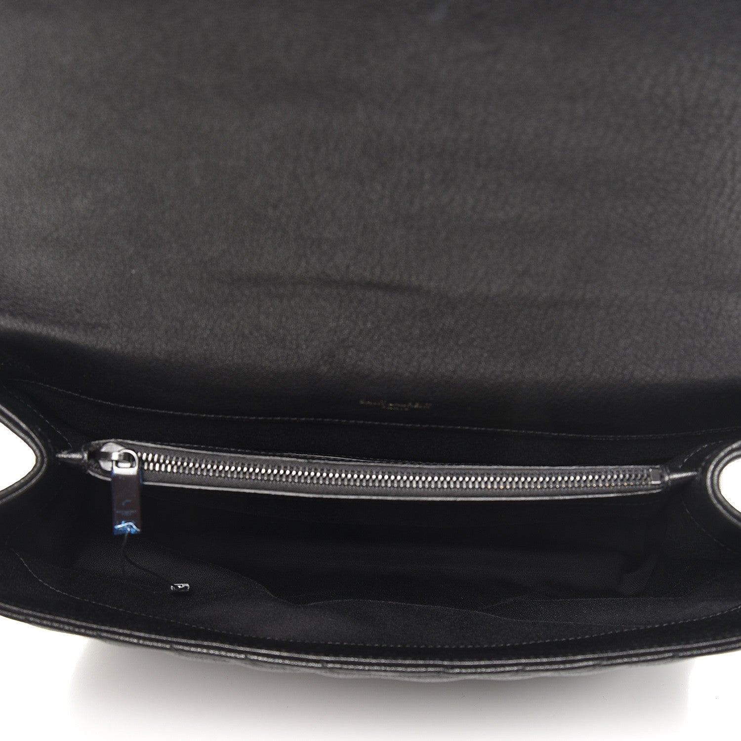 Saint Laurent Sheepskin Matelasse Chevron Monogram Large College Satchel Black 6 of 9