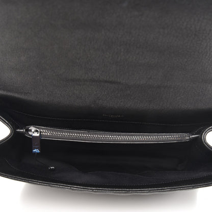 Saint Laurent Sheepskin Matelasse Chevron Monogram Large College Satchel Black 6 of 9