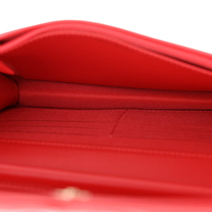 Chanel Caviar Quilted CC Filigree Wallet On Chain WOC Red 5 of 11