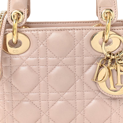 Christian Dior Metallic Lambskin Cannage Mini Lady Dior Lotus 8 of 10