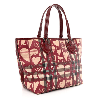 Burberry Nova Check Heart Tote Red 3 of 16