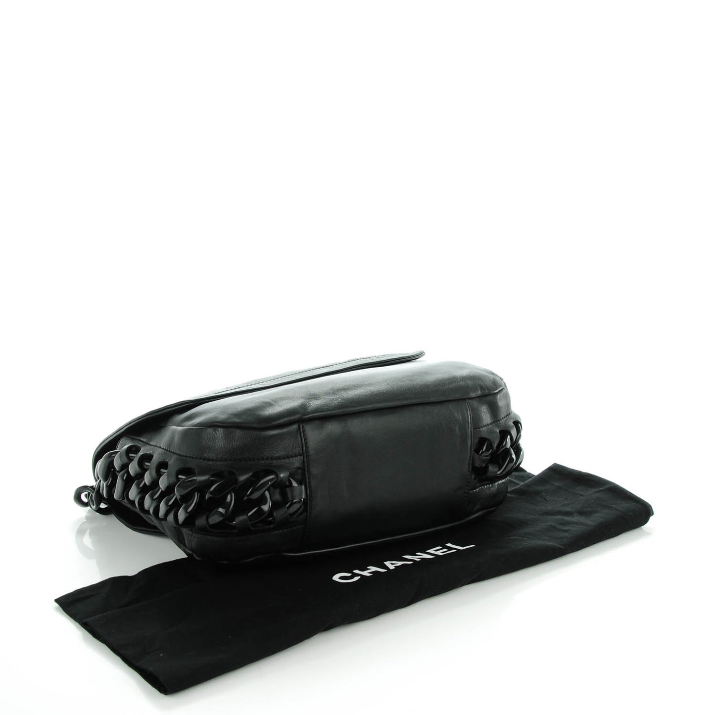 Calfskin Modern Chain Rhodoid Flap Black