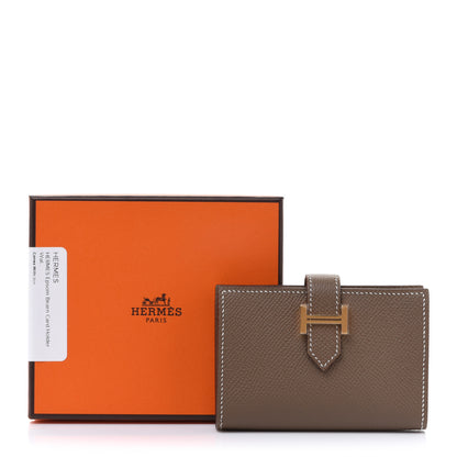 Hermes Epsom Bearn Card Holder Wallet Etoupe 8 of 8
