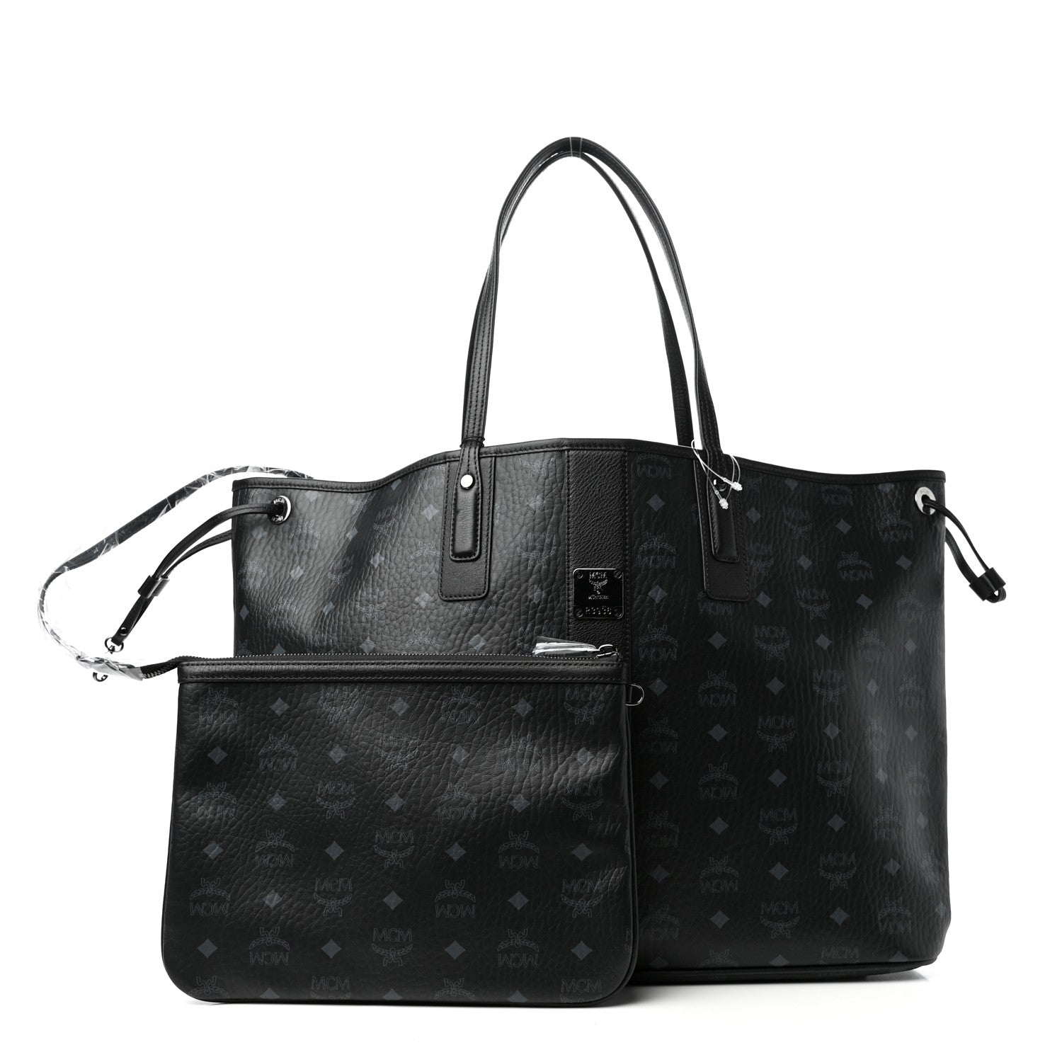 MCM Visetos Large Liz Reversible Shopper Tote Black 3 of 8