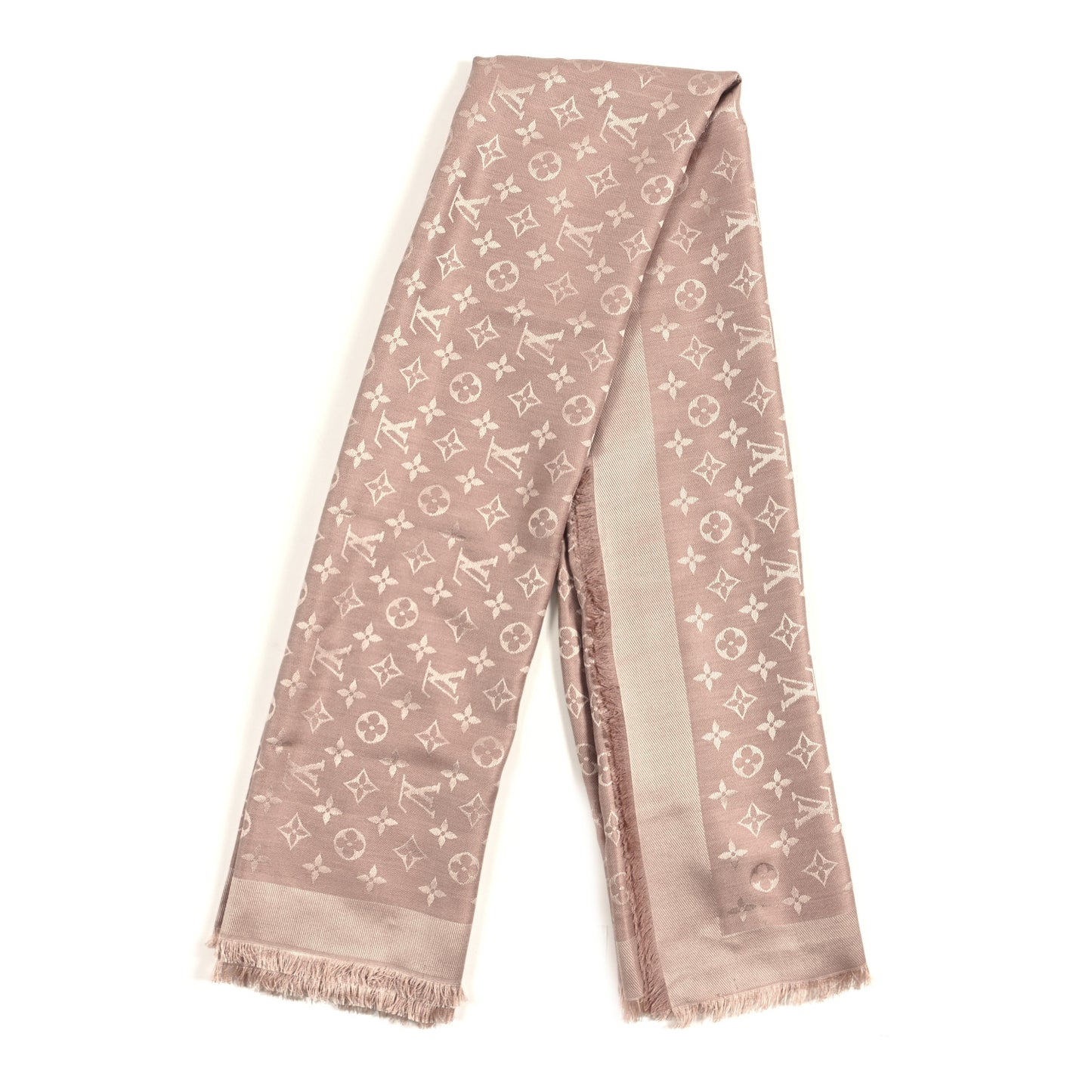 Silk Wool Monogram Classic Shawl Kraft