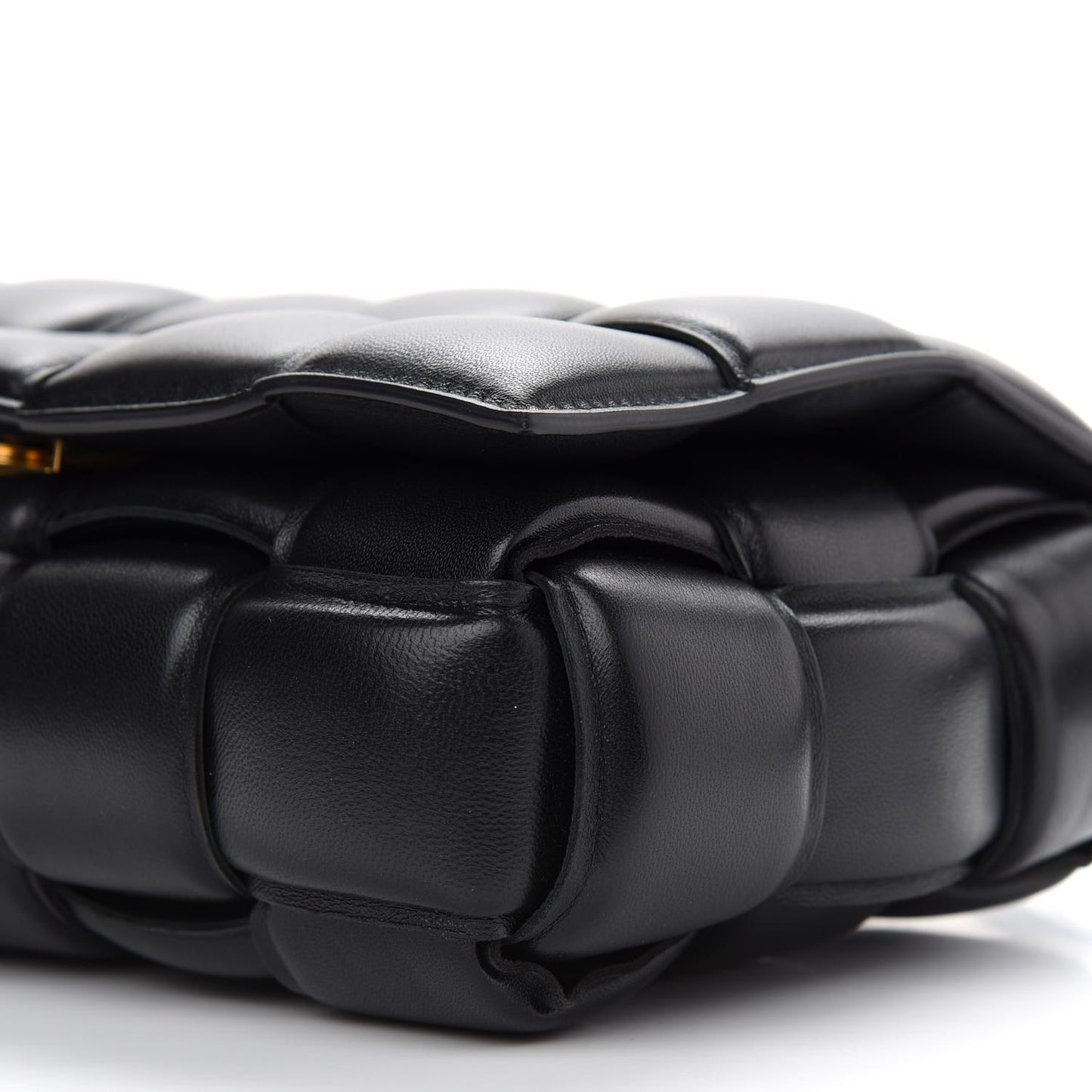Nappa Maxi Intreccio Padded Cassette Crossbody Bag Black