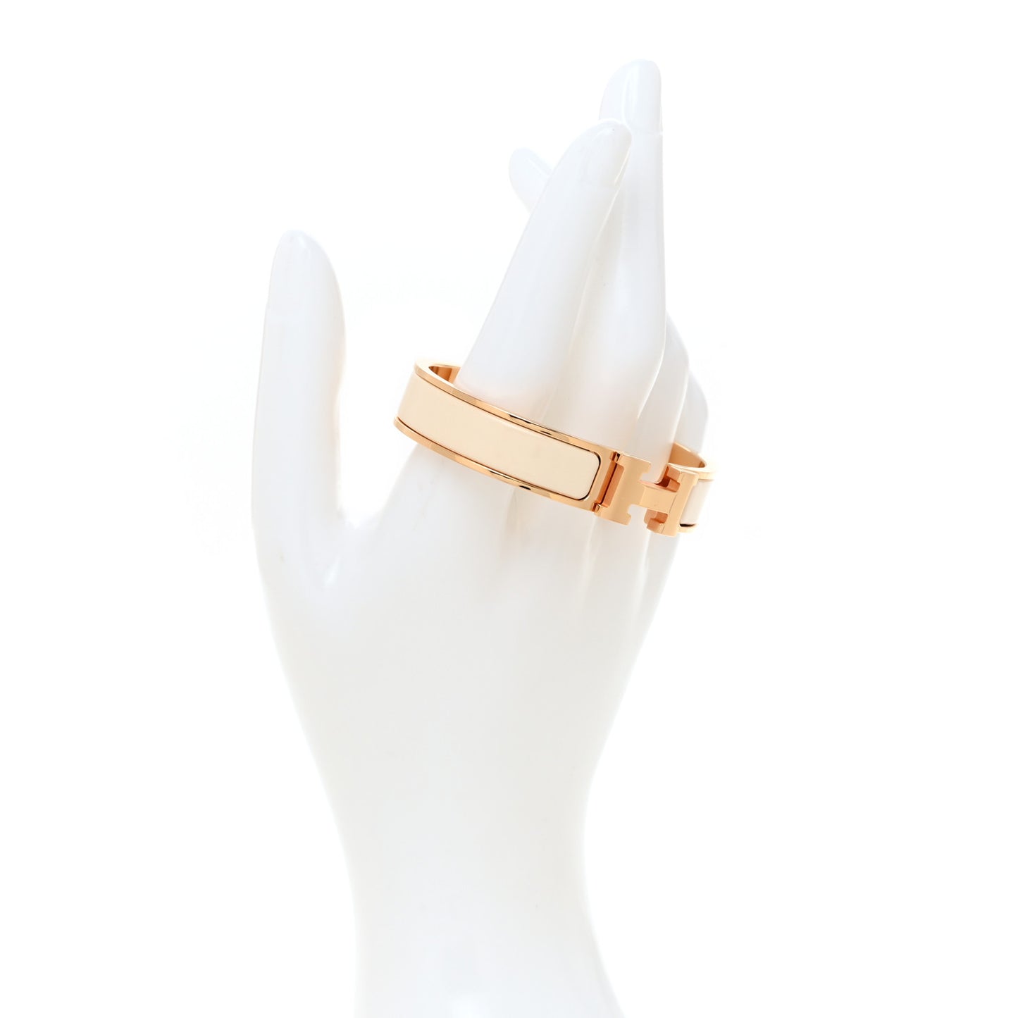 Enamel Narrow Clic Clac H Bracelet PM Creme