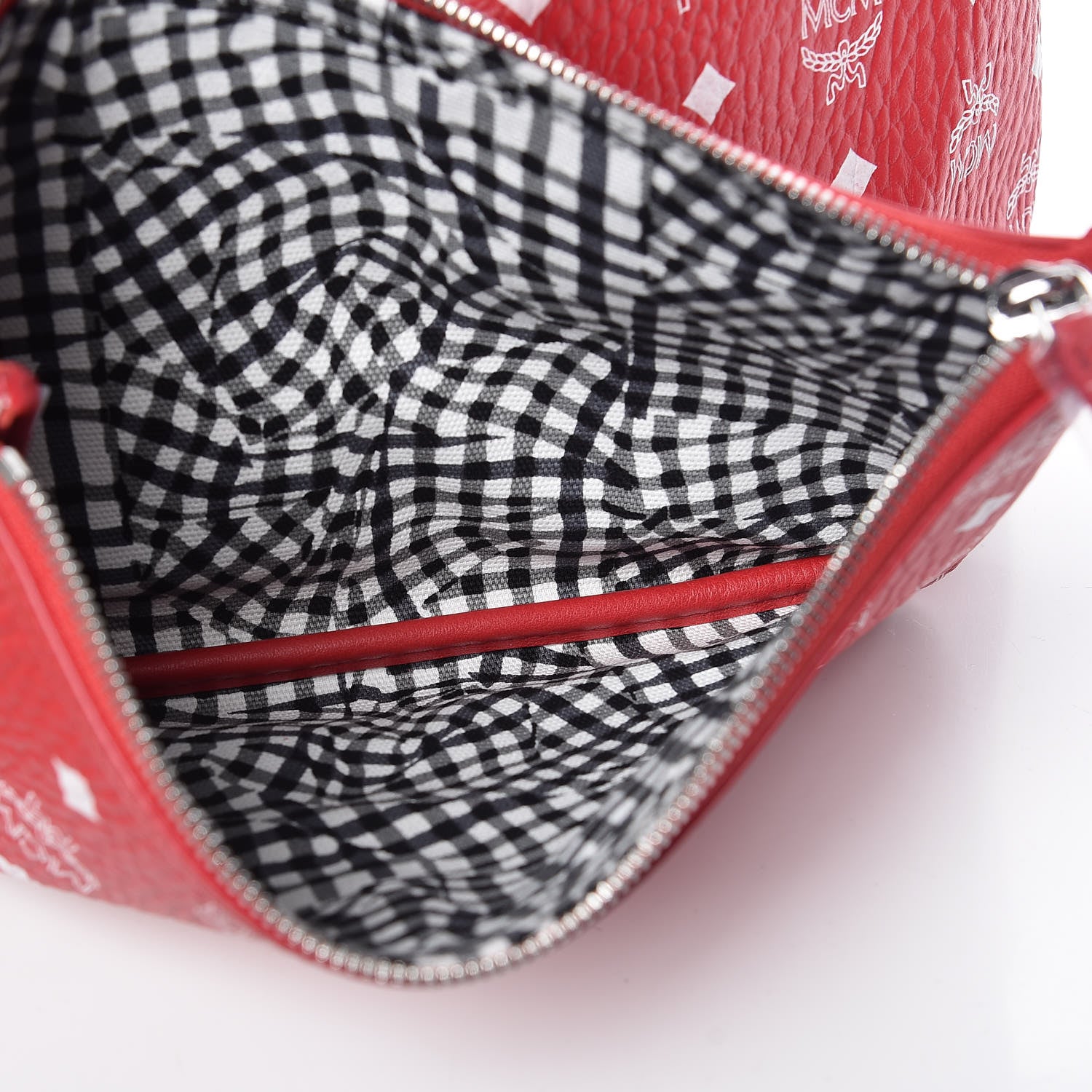 MCM Visetos Medium Reversible Shopper Tote Ruby Red 10 of 17