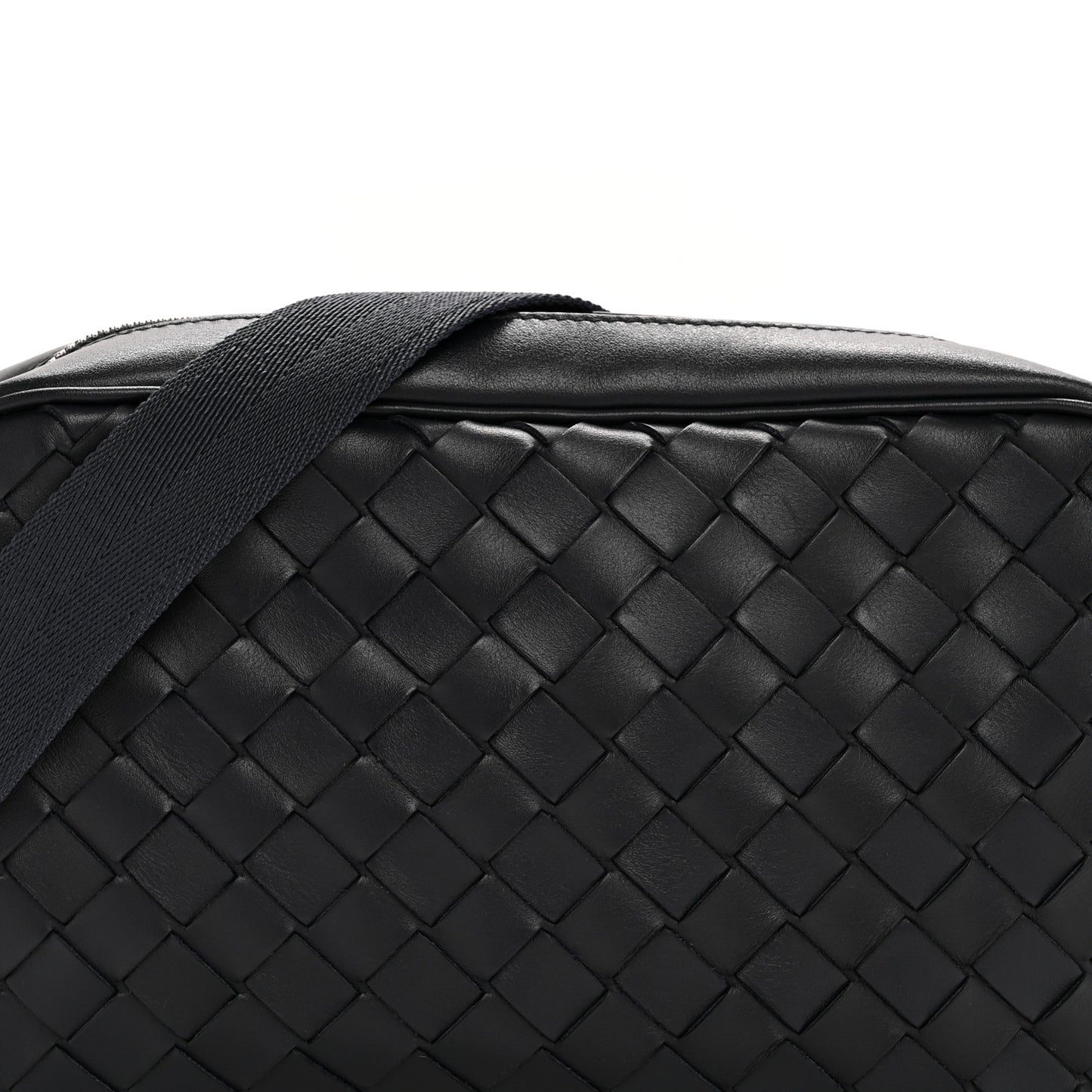 Calfskin Intrecciato Small Camera Bag Navy