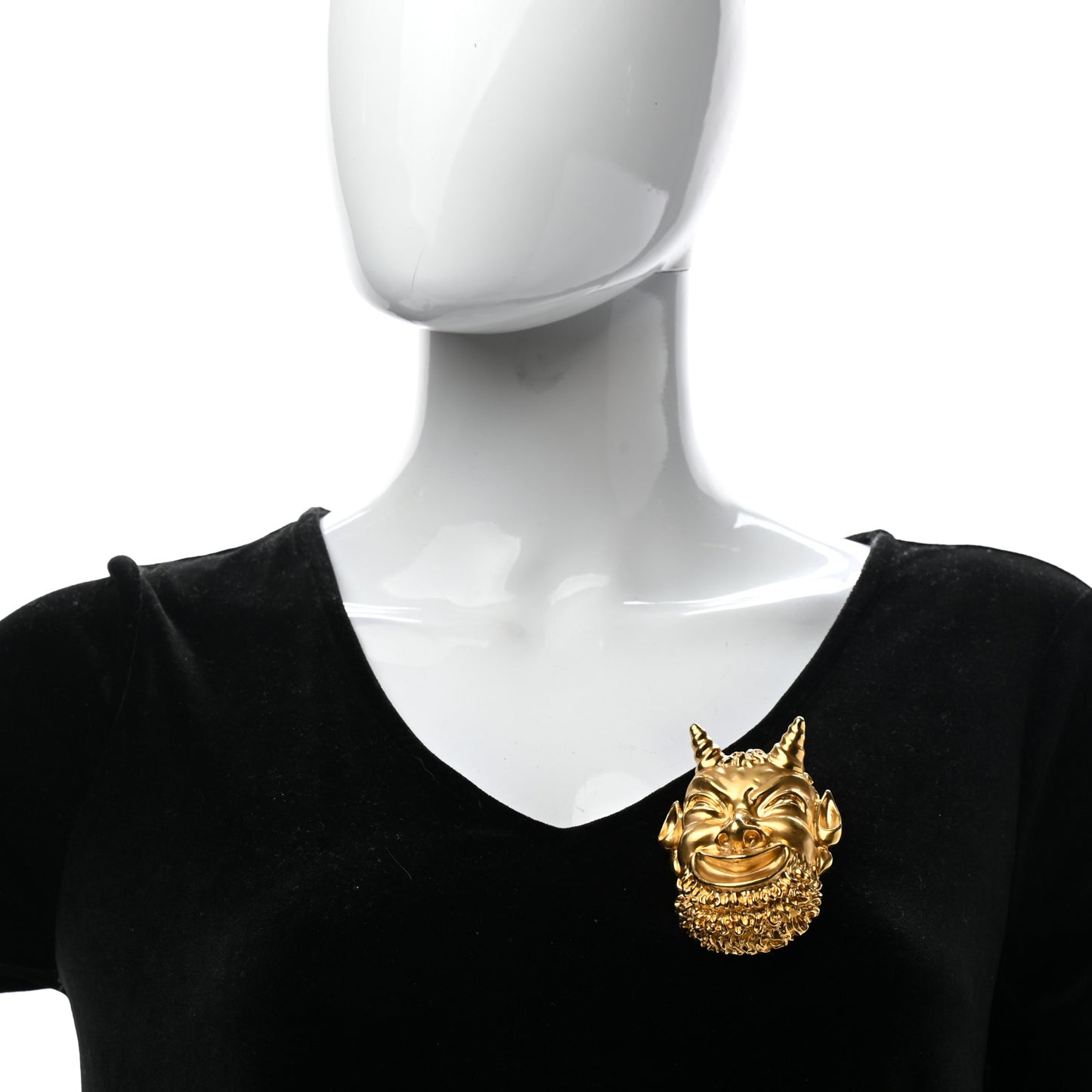 Face Brooch Gold