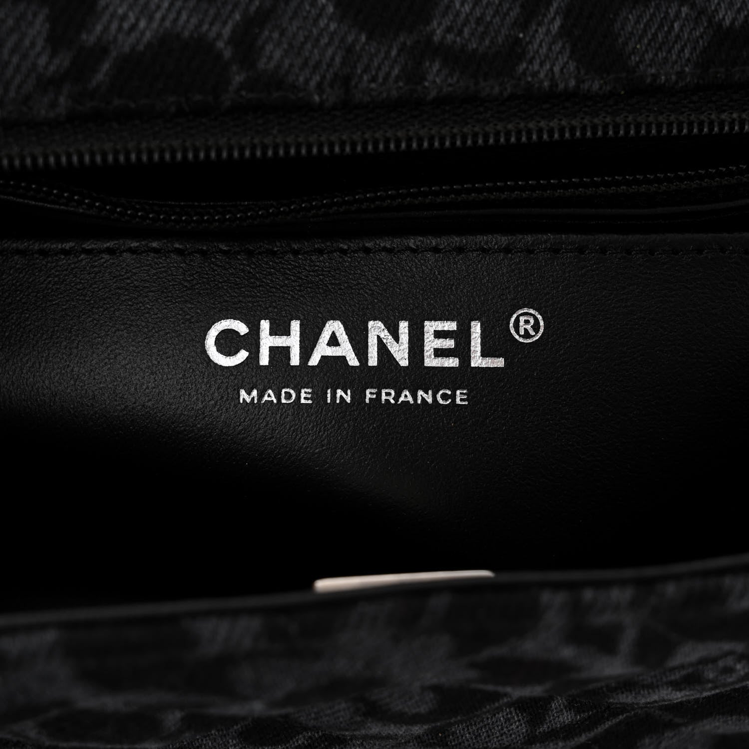 Chanel Printed Denim Quilted Flower Mini Rectangular Flap Black 6 of 11