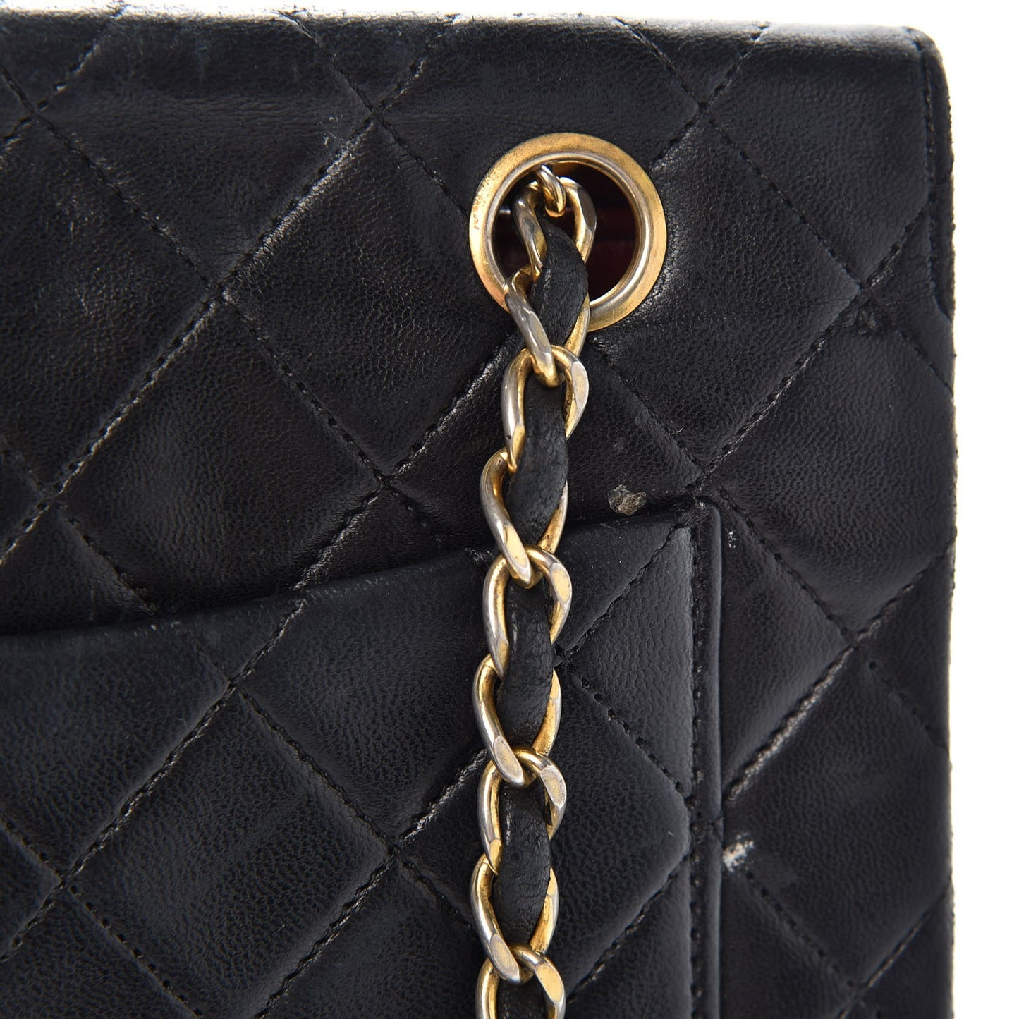 Lambskin Quilted Small Single Flap Black