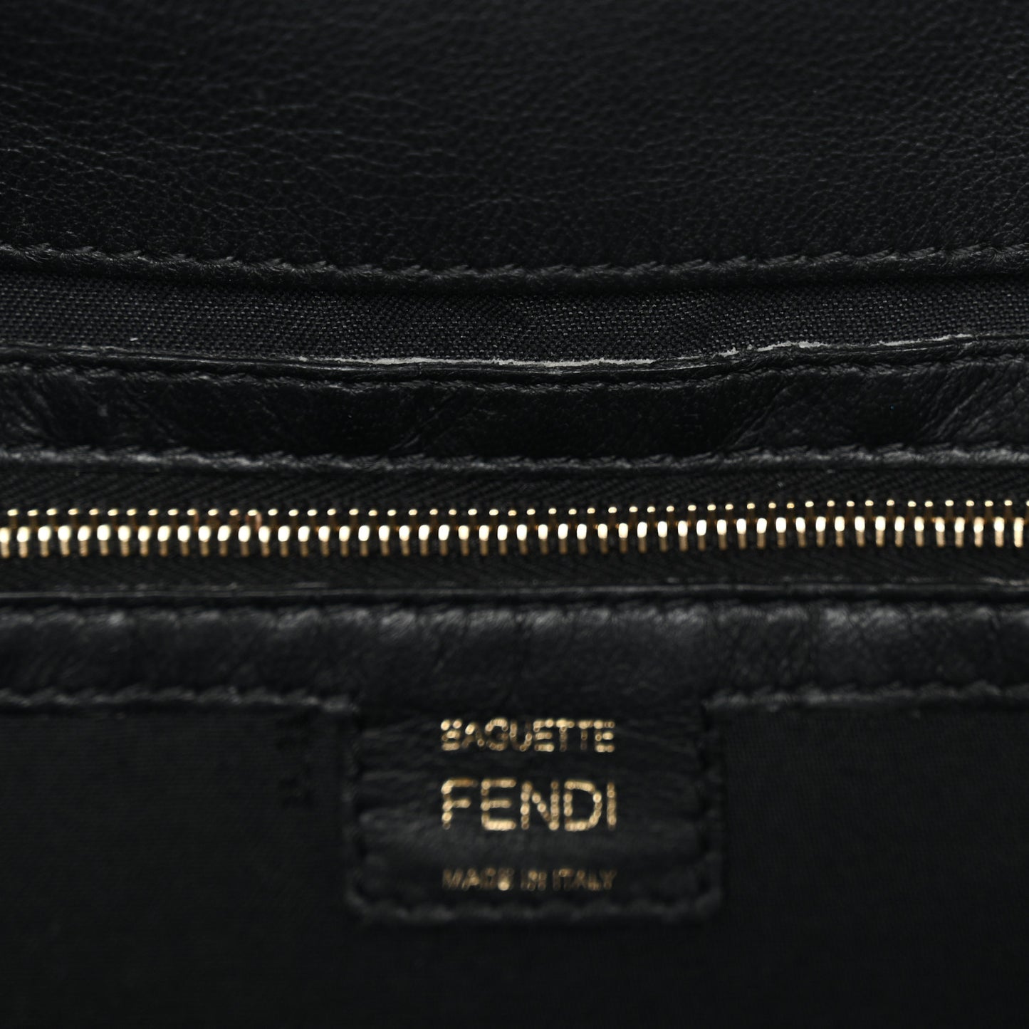 Nappa FF 1974 Embossed Baguette Black