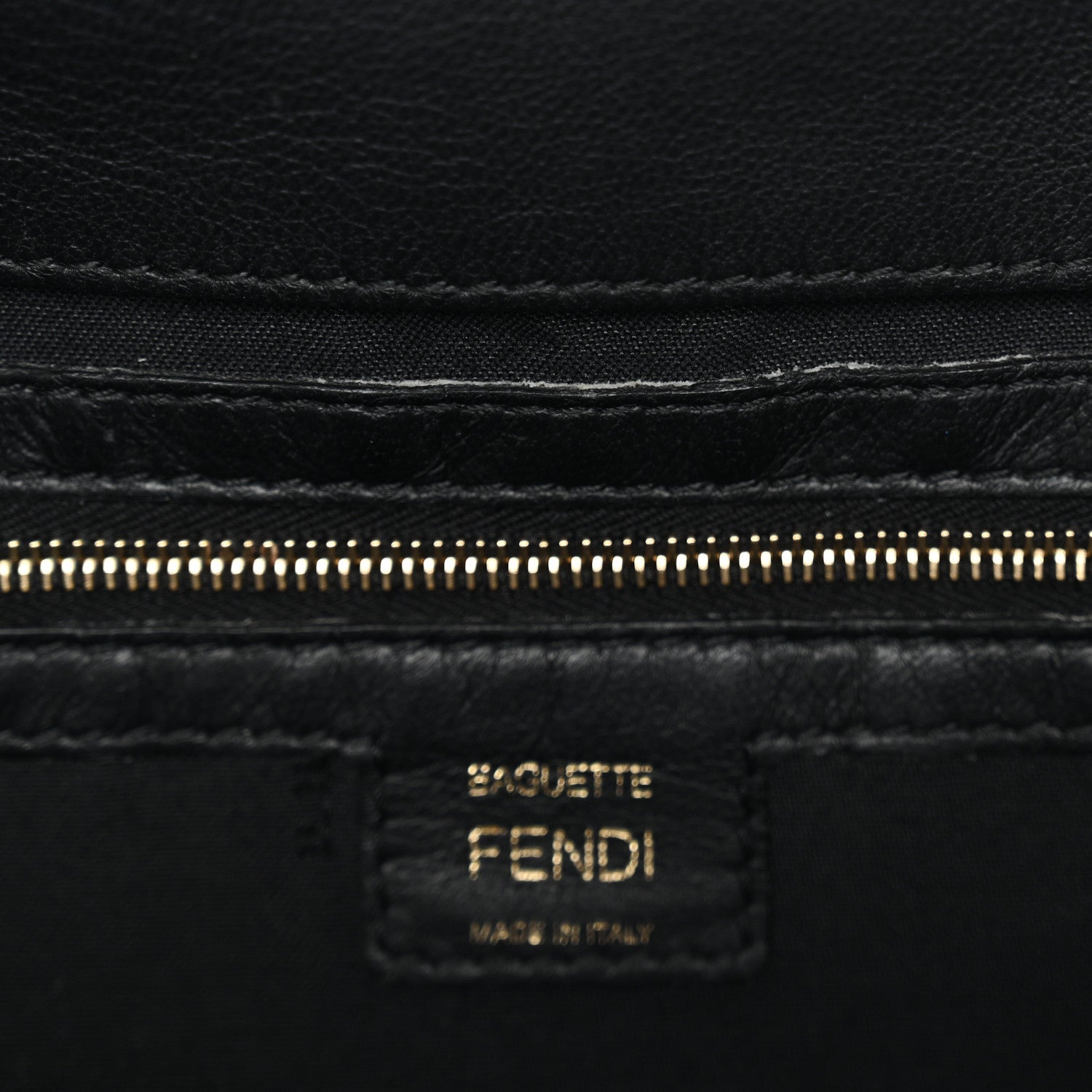 Fendi Nappa FF 1974 Embossed Baguette Black 10 of 11