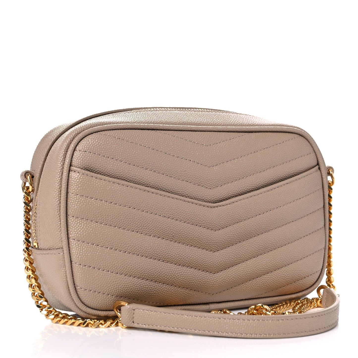 Grain De Poudre Matelasse Monogram Mini Lou Camera Bag Dark Beige
