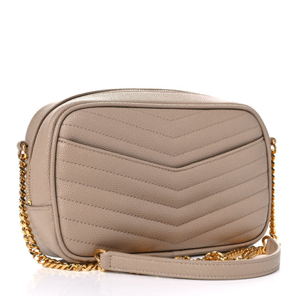 Saint Laurent Grain De Poudre Matelasse Monogram Mini Lou Camera Bag Dark Beige 3 of 10