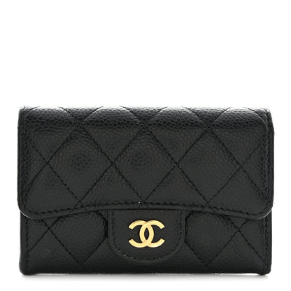 Chanel Caviar Quilted Flap Card Holder Wallet Black 1 of 11