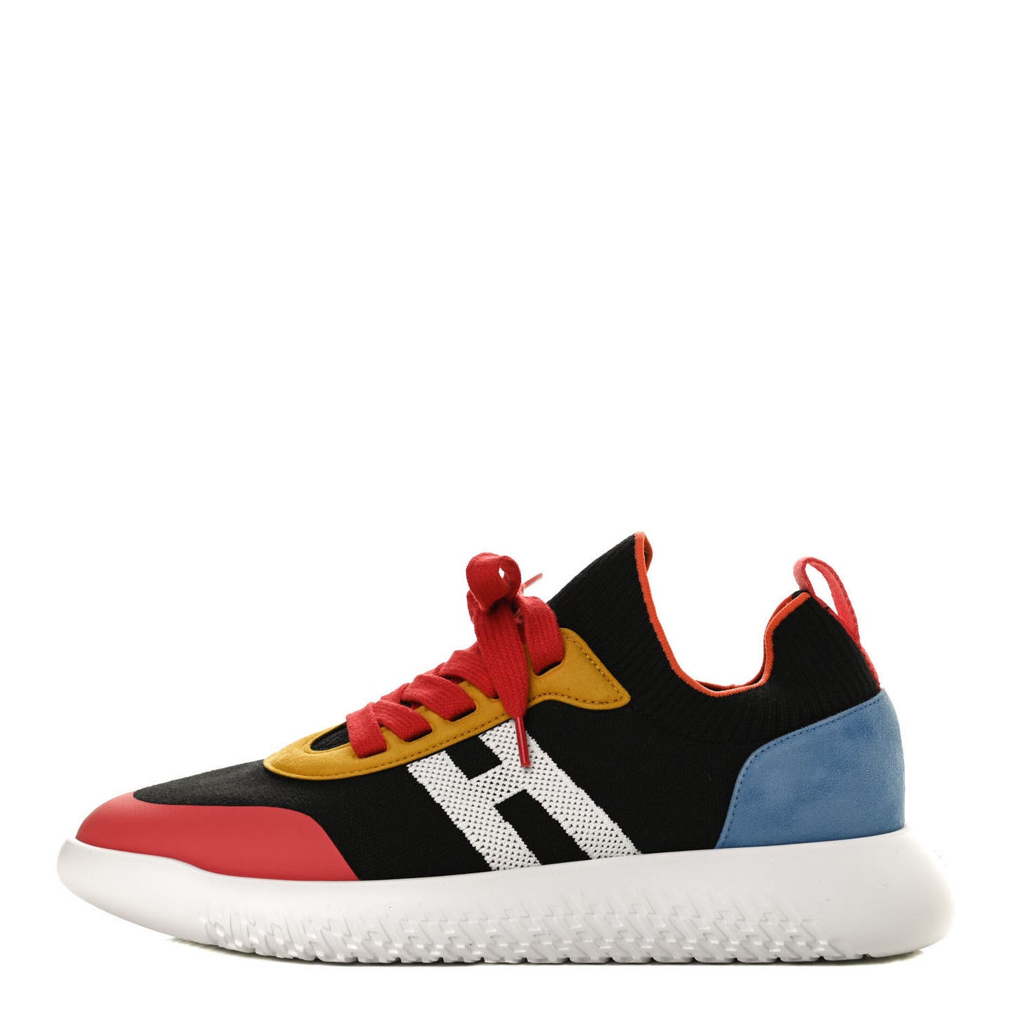 Knit Suede Goatskin Womens Crew Sneakers 40 Multicolor