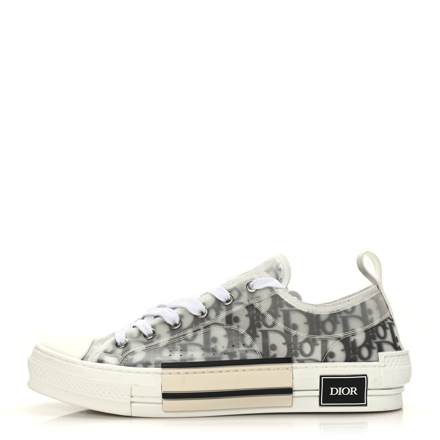 Christian Dior Technical Canvas Oblique Mens B23 Low Top Sneakers 43 White Black 1 of 7
