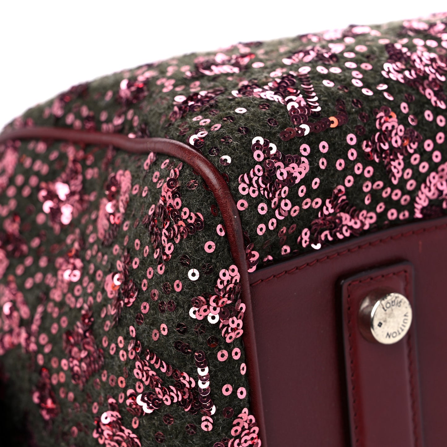 Sequin Monogram Sunshine Express Speedy Burgundy