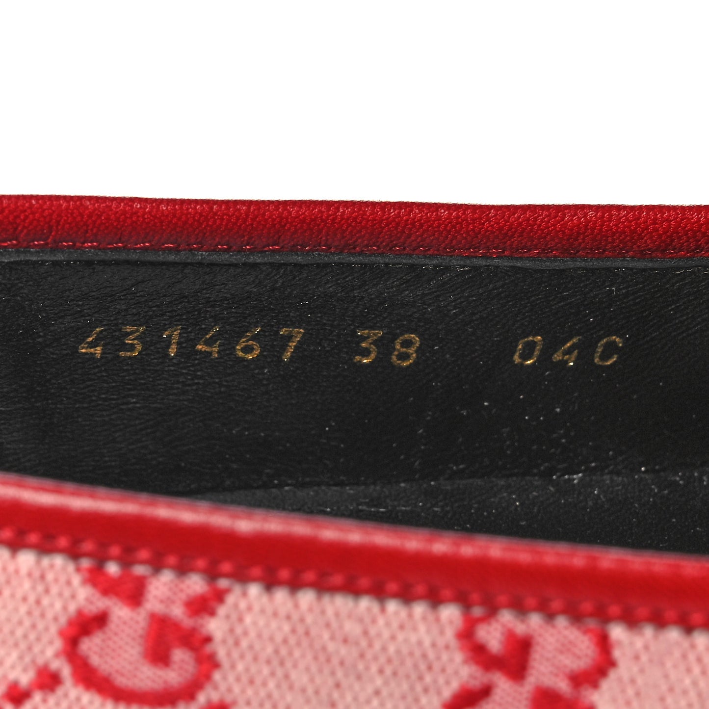 Canvas GG Monogram Horsebit Womens Jordaan Loafers 38 Gardenia Hibiscus Red
