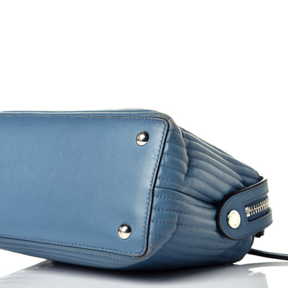 Fendi Shiny Nappa Trapuntata Small DotCom Click Top Handle Chain Satchel Blue 8 of 9