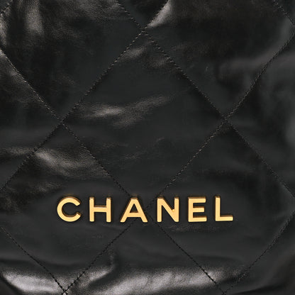 Chanel Shiny Calfskin Quilted Chanel 22 Backpack Black 8 of 10