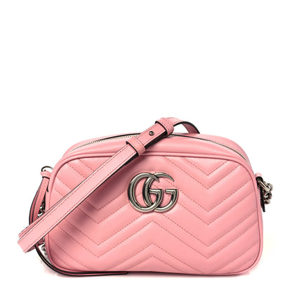 Gucci Calfskin Matelasse Small GG Marmont Chain Shoulder Bag Wild Rose 1 of 12