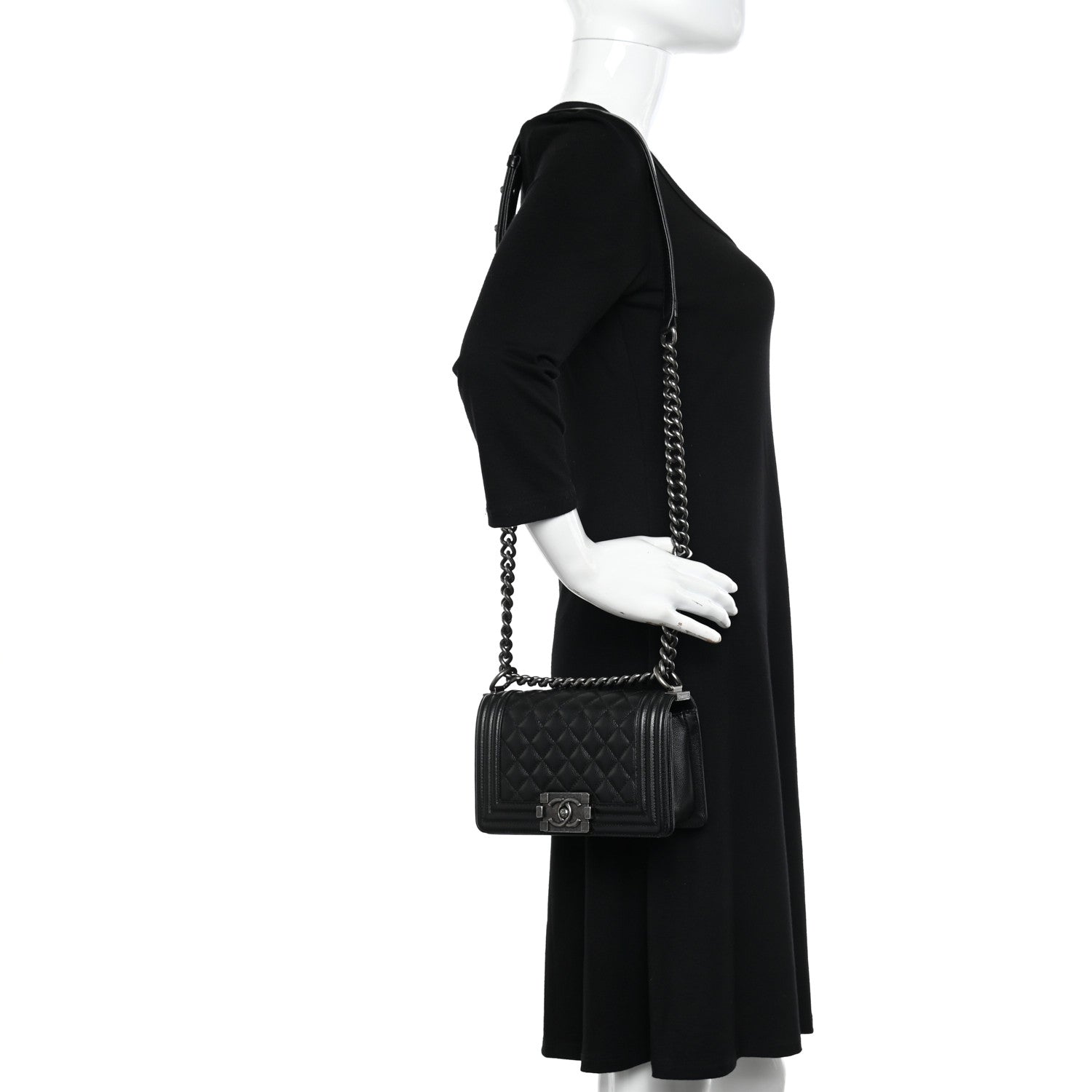 Chanel Caviar Quilted Small Boy Flap Black 2 of 10