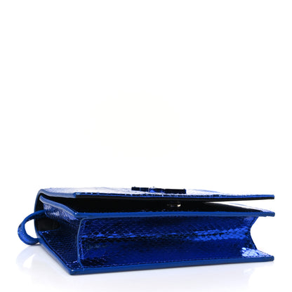 Saint Laurent Metallic Ayers Monogram Toy Kate Strap Wallet Blue Black 3 of 7